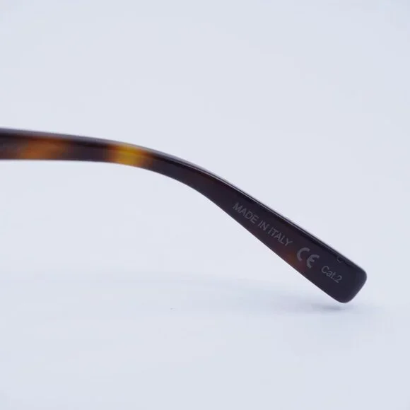 Saint Laurent SL455 002 Sunglasses Havana Square Frame, Green Lenses - Picture 8 of 11